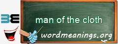 WordMeaning blackboard for man of the cloth